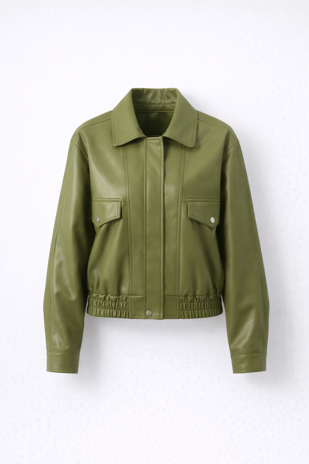 Giacca corta effetto pelle con colletto a risvolto e cerniera da donna