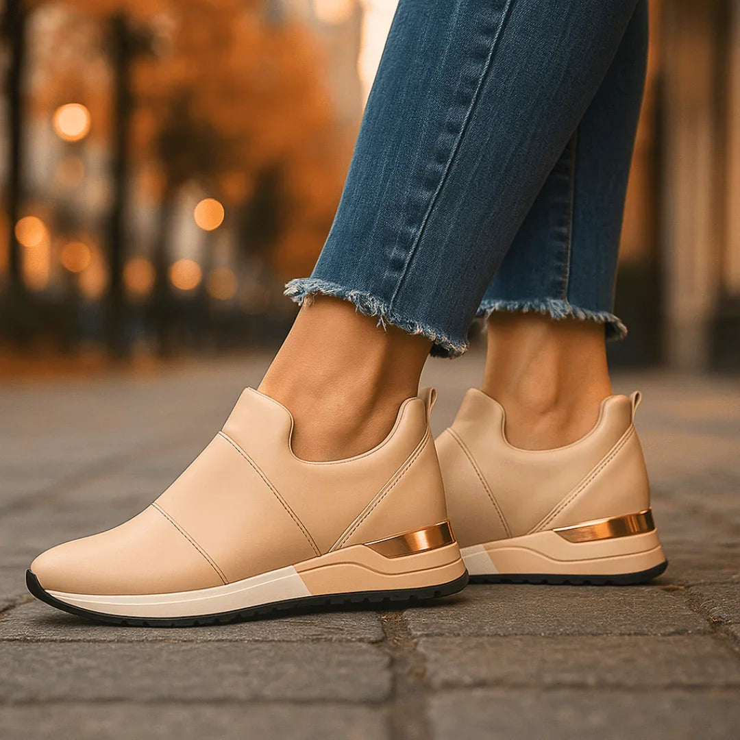 Sneakers Sportive da Donna senza Lacci con Suola in Gomma e Fodera in Cotone