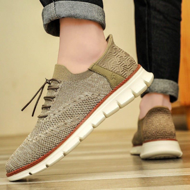 Scarpe Brogue in Mesh da Uomo con Suola Flessibile in Gomma e Chiusura con Lacci