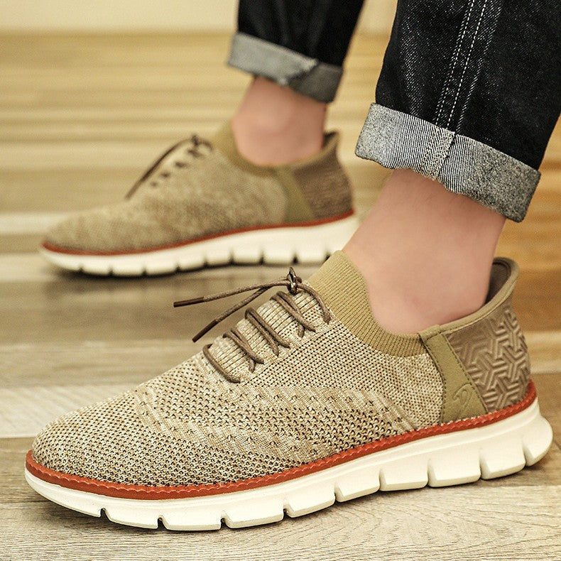 Scarpe Brogue in Mesh da Uomo con Suola Flessibile in Gomma e Chiusura con Lacci