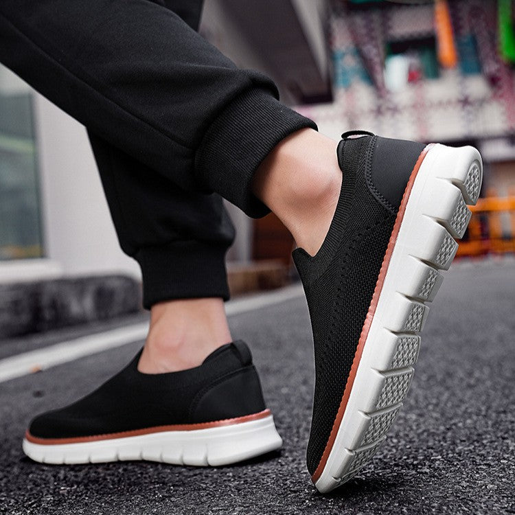 Sneakers Casual Slip-On in Mesh da Uomo con Suola in EVA e Tessuto Fly Knit