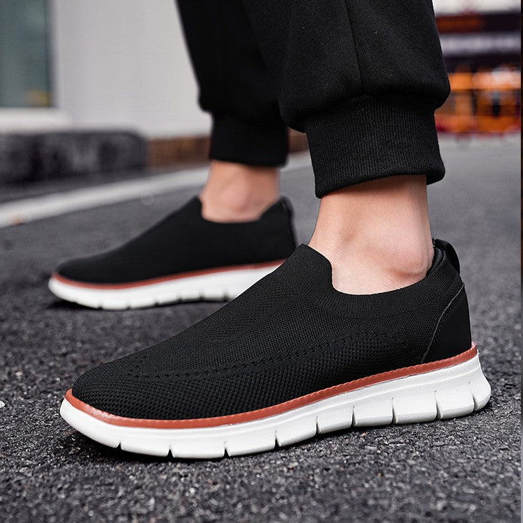 Sneakers Casual Slip-On in Mesh da Uomo con Suola in EVA e Tessuto Fly Knit