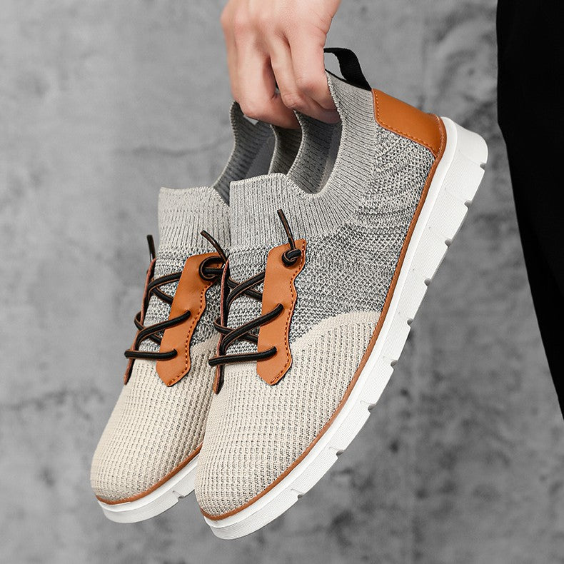 Sneakers Traspiranti in Mesh da Uomo con Suola in Gomma e Lacci