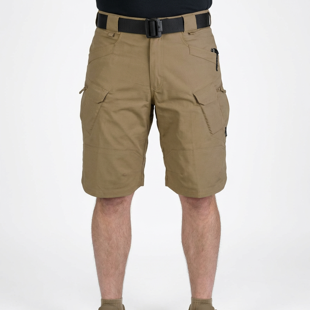 Bermuda Tattici da Uomo con Tasche Cargo Multiple e Vita Elastica