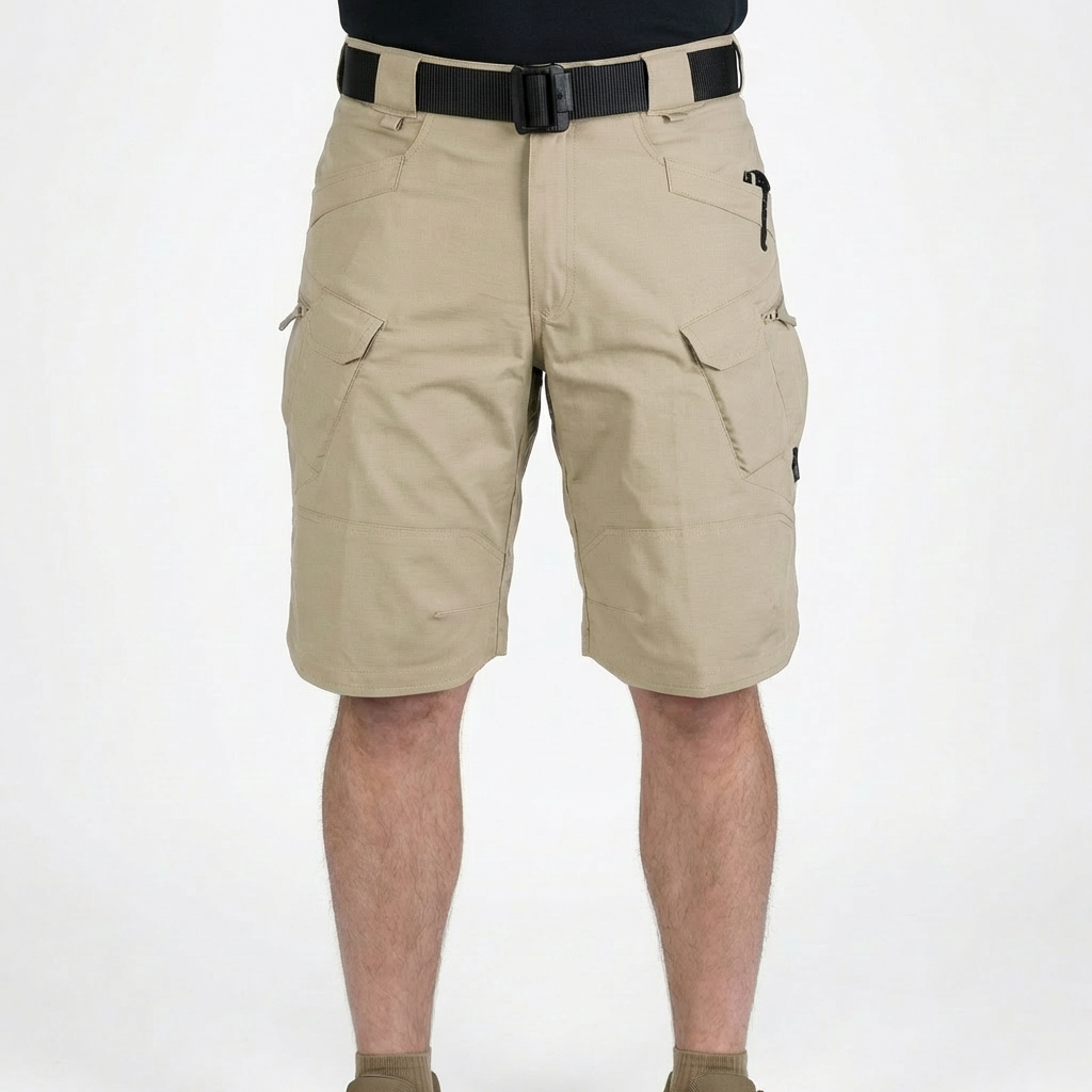 Bermuda Tattici da Uomo con Tasche Cargo Multiple e Vita Elastica