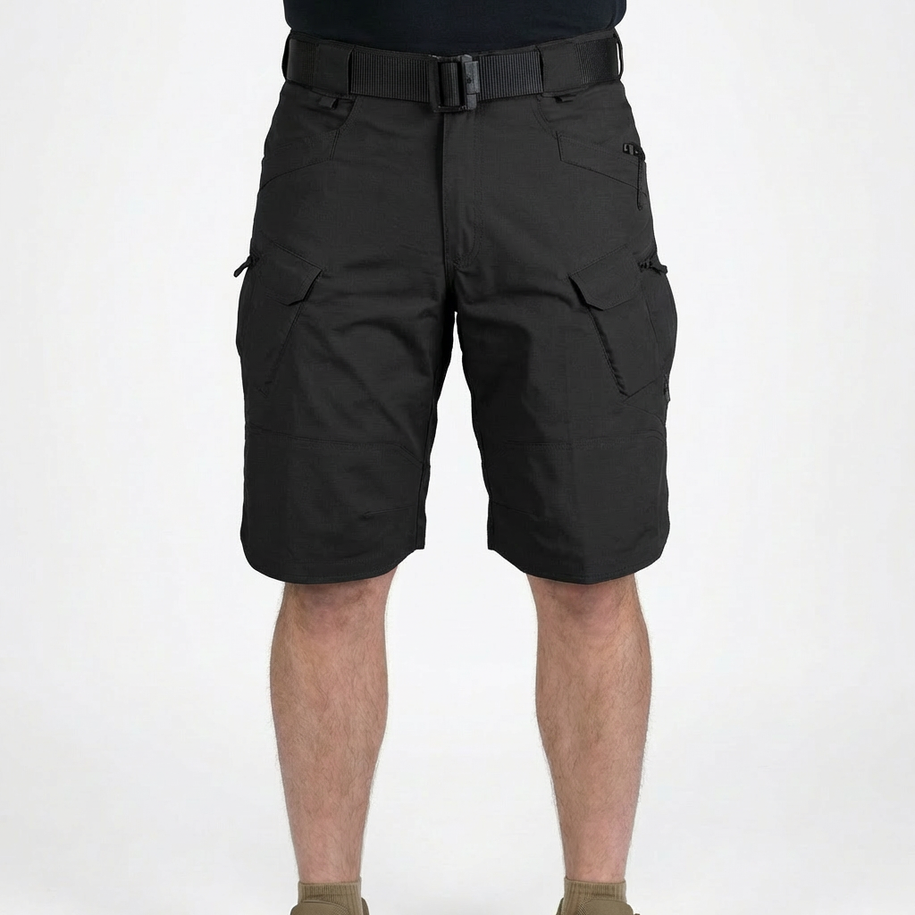 Bermuda Tattici da Uomo con Tasche Cargo Multiple e Vita Elastica