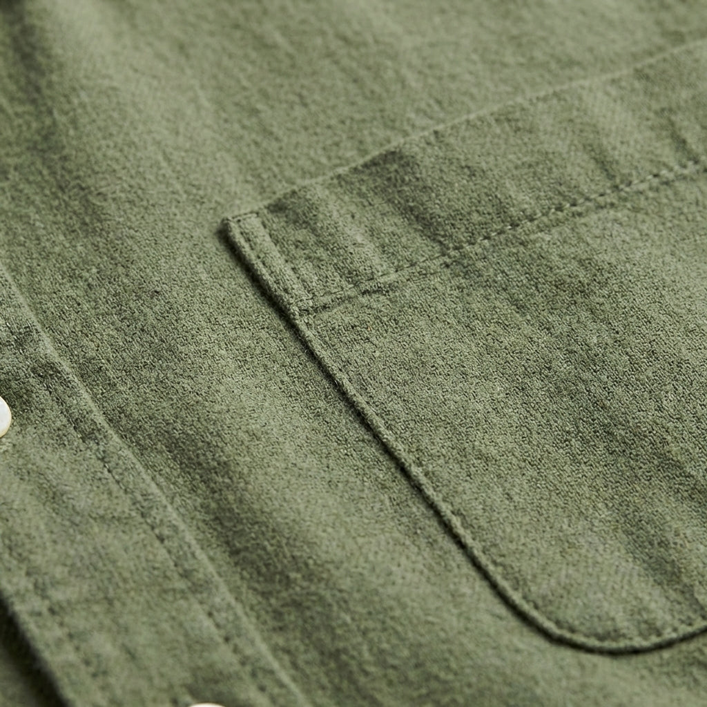 Camicia da Uomo in Cotone e Poliestere con Colletto Button-Down e Maniche Lunghe