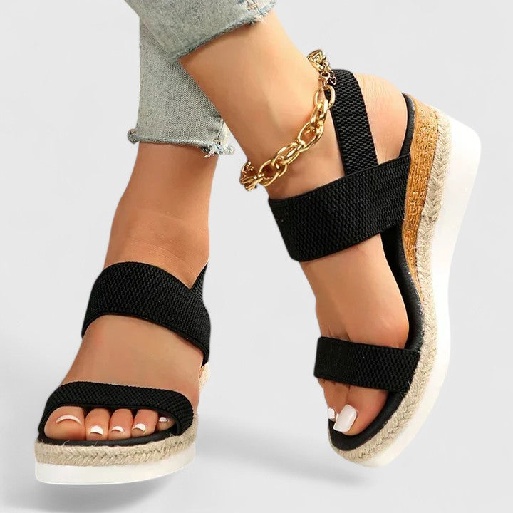 Sandales à plateforme pour femme avec brides Chaussures confortables pour tous les jours