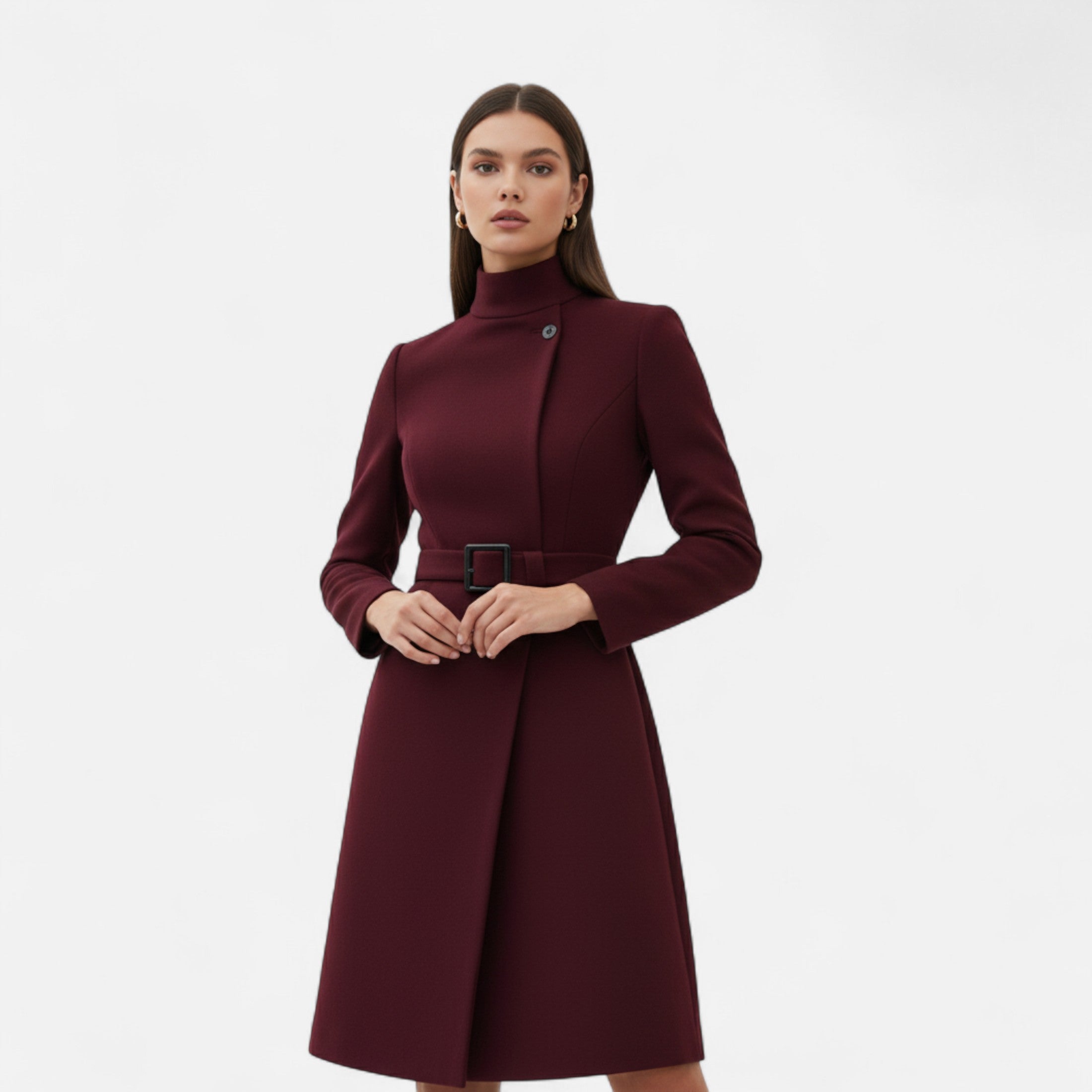 Eliaro Moda | Vestido Mujer Invierno Cuello Alto Asimétrico