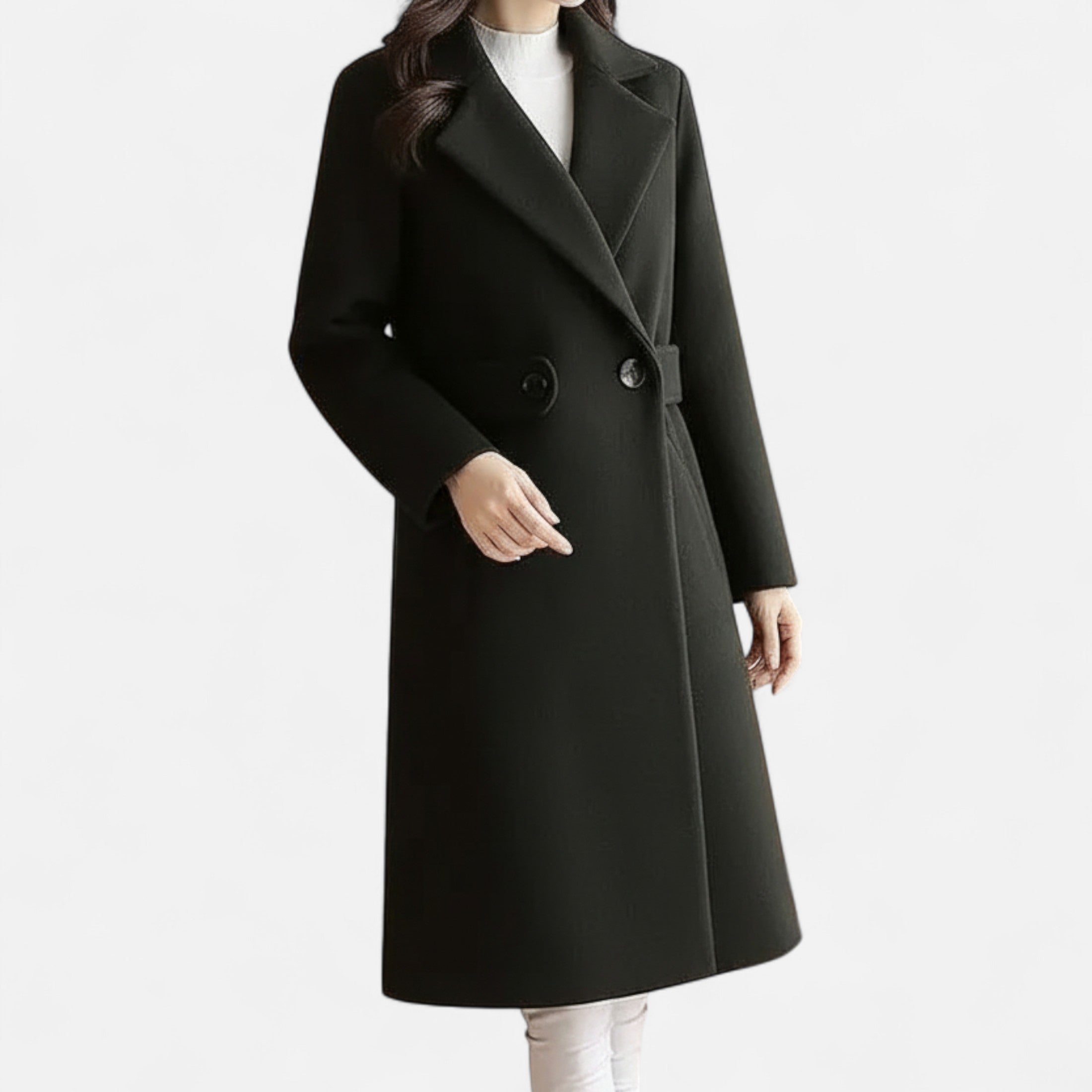 Eliaro Moda | Abrigo Mujer Invierno Lana con Cinturón Delgado