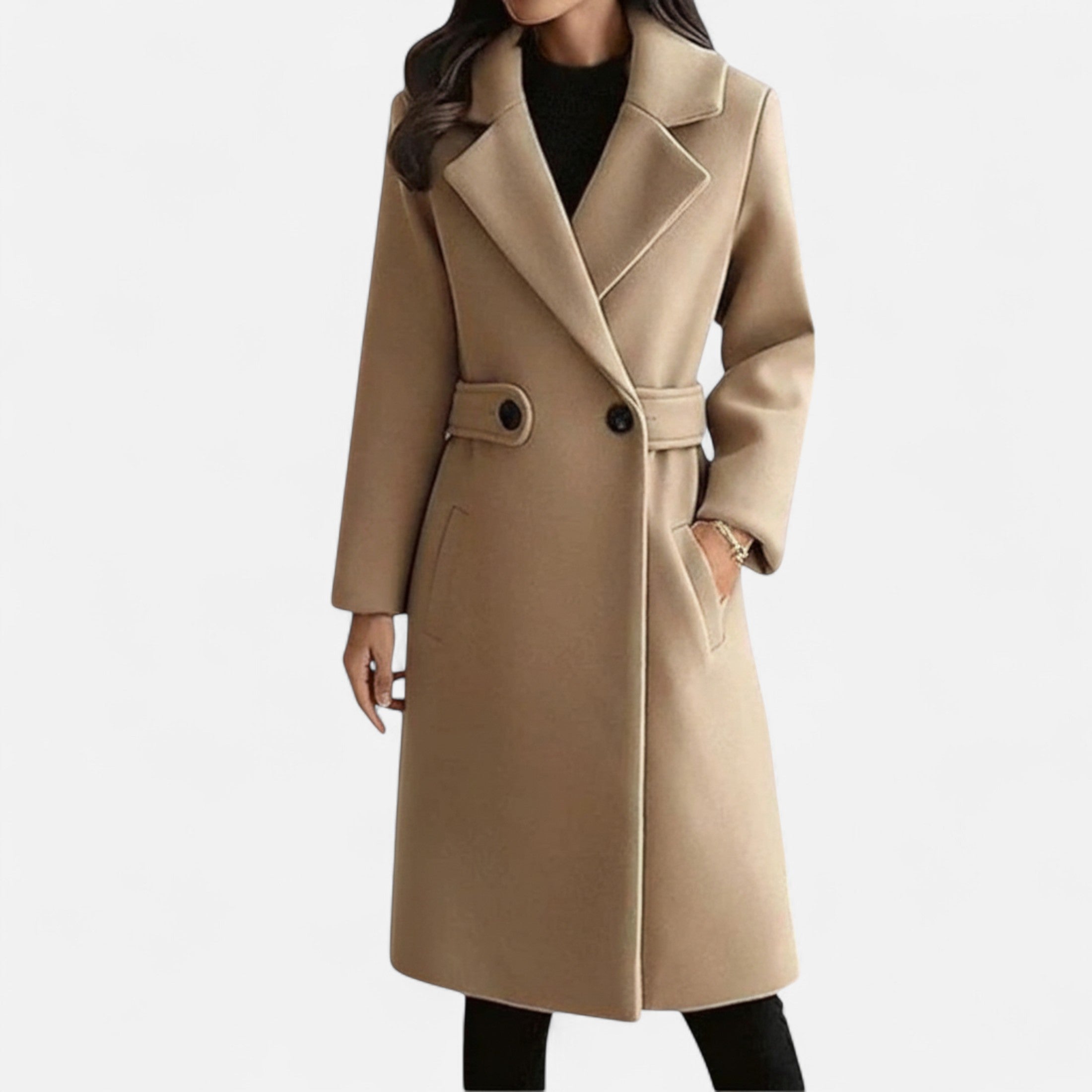 Eliaro Moda | Abrigo Mujer Invierno Lana con Cinturón Delgado