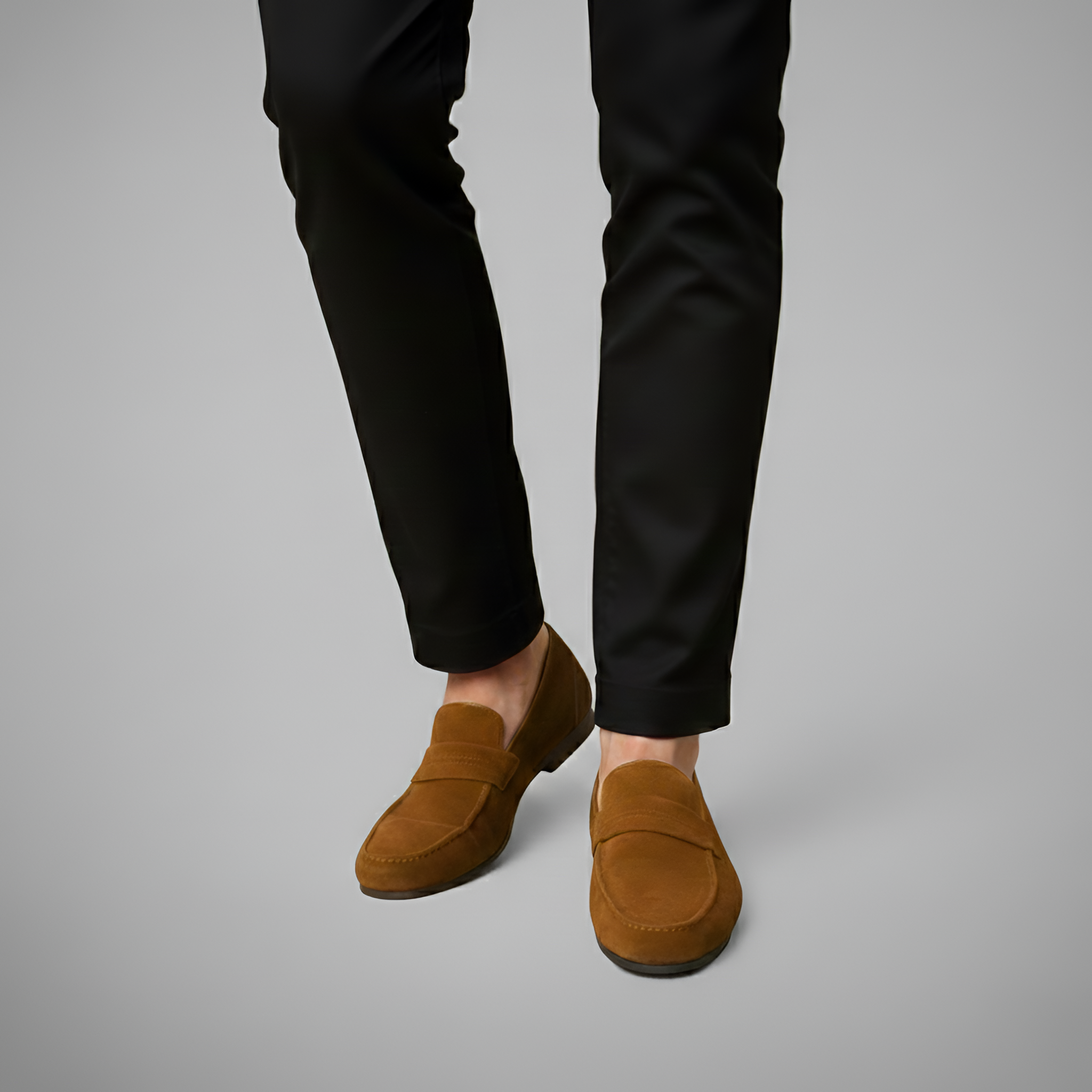Pánské mokasíny z broušené kůže se slip-on designem a lehkou podrážkou