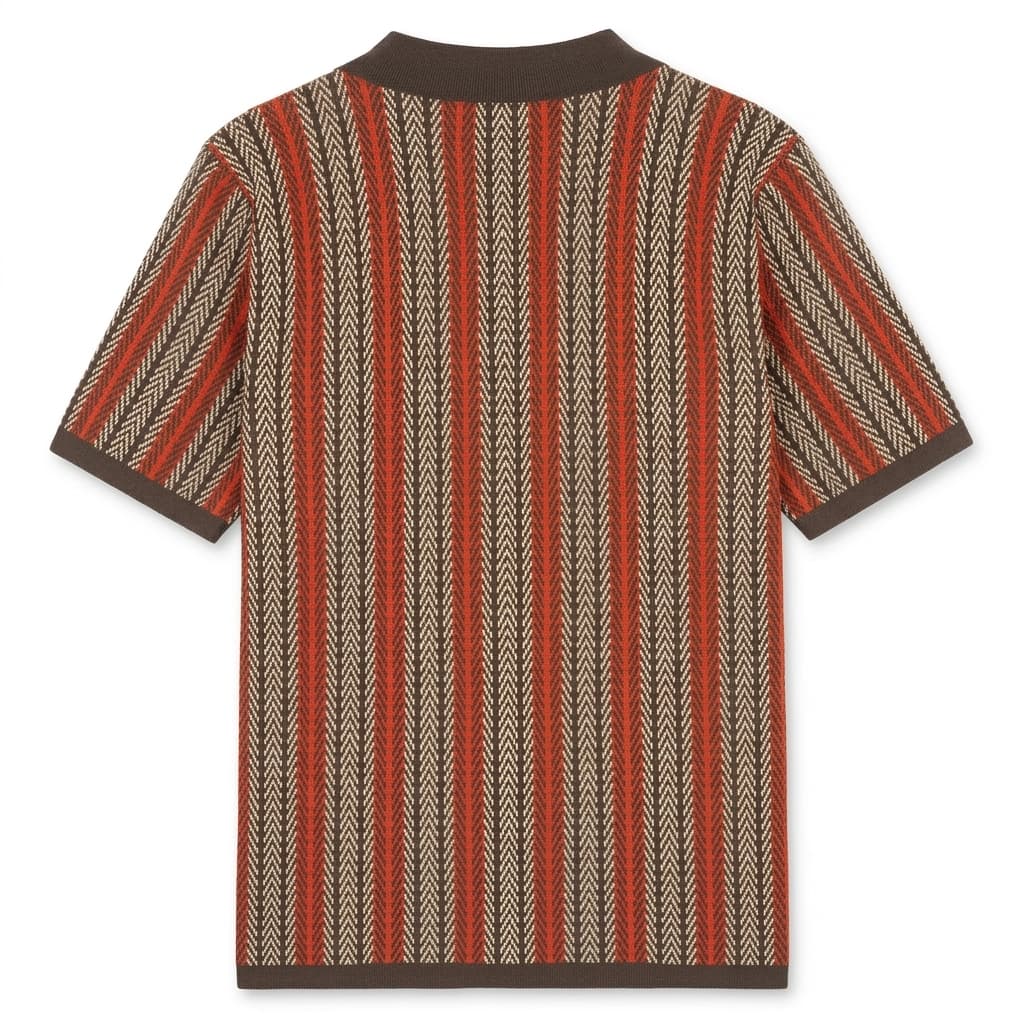 Polo en maille homme — rayures verticales — style décontracté vacances
