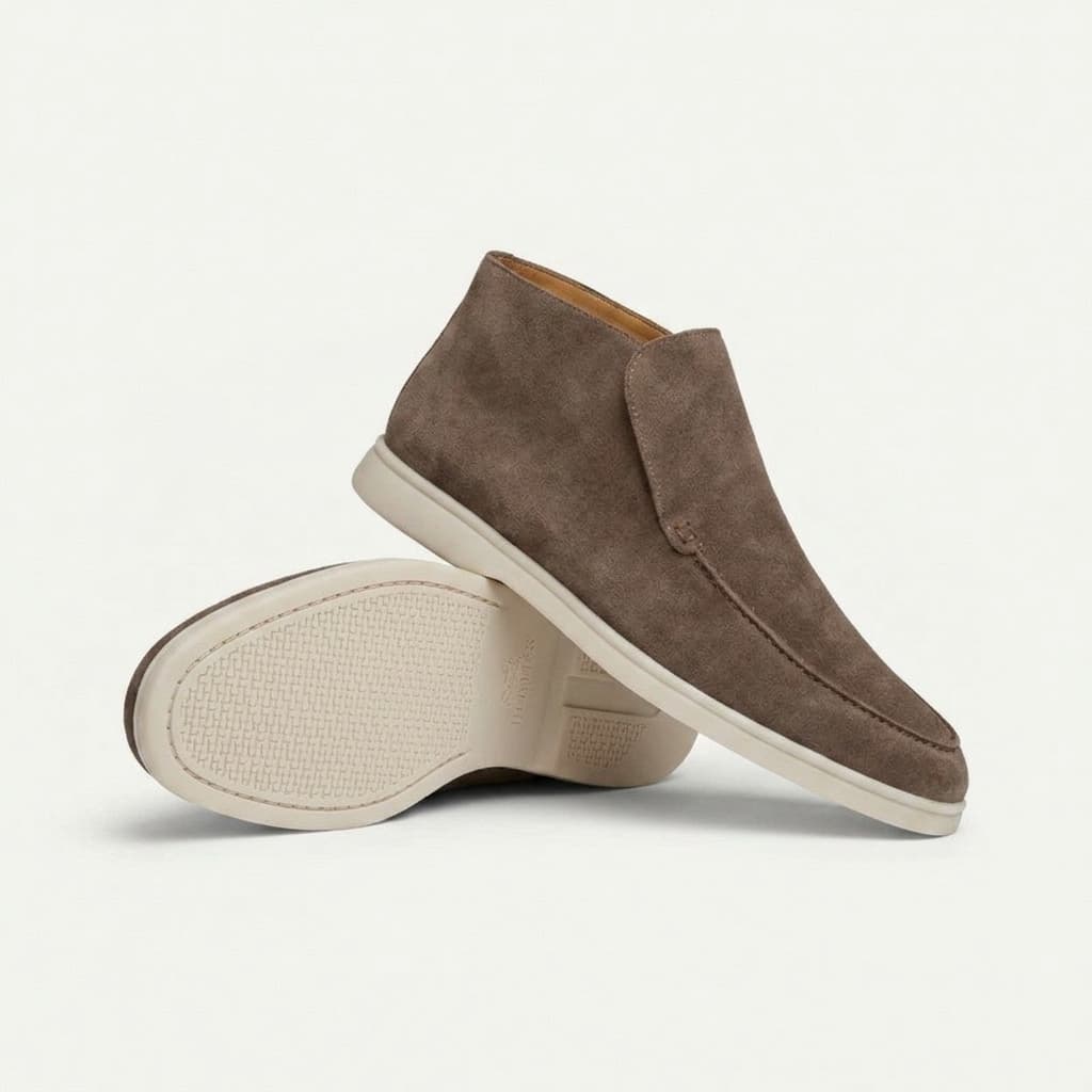 Pánské semišové mokasíny — lehké slip-on boty — každodenní neformální styl