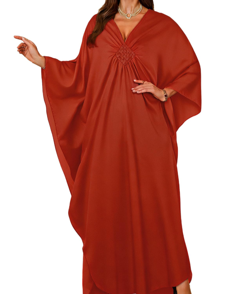Vyšívané kimono pro ženy s výstřihem do V — pláž