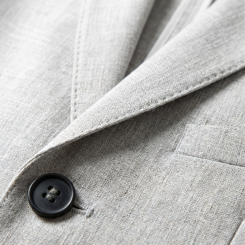 Traje de Lino de Dos Piezas para Hombre Slim Fit Blazer y Pantalones Conjunto Formal para Bodas