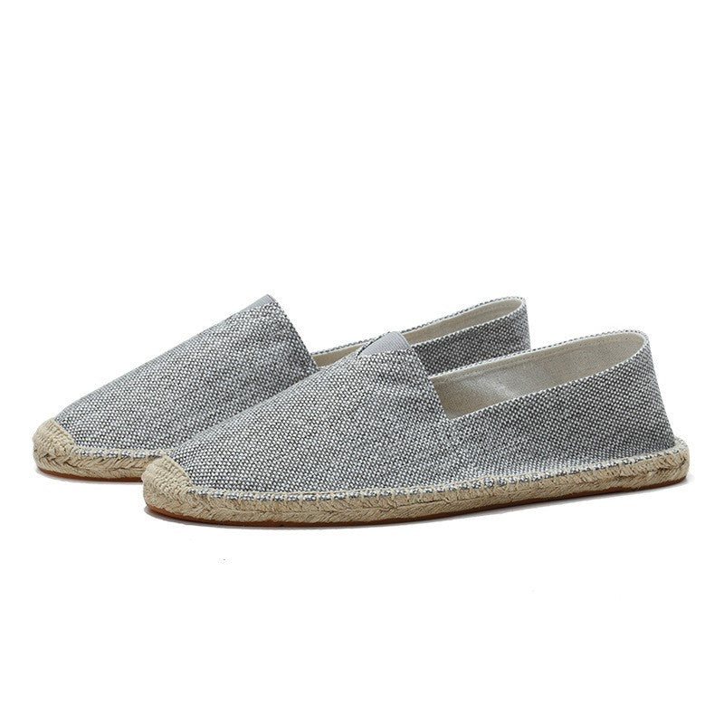 Pánské lněné espadrilky — lehké mokasíny — dovolená na pláži