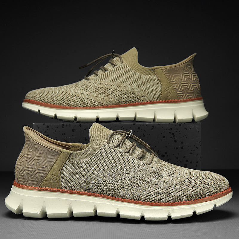 Scarpe Brogue in Mesh da Uomo con Suola Flessibile in Gomma e Chiusura con Lacci