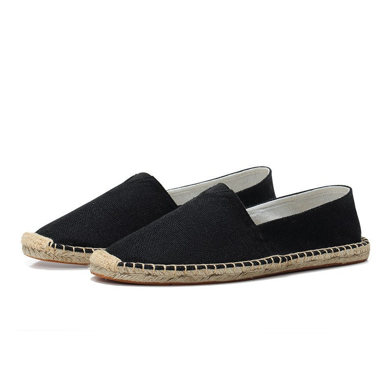 Pánské lněné espadrilky — lehké mokasíny — dovolená na pláži