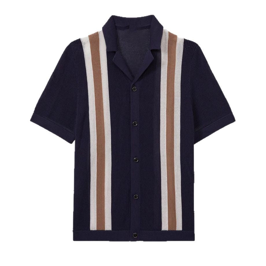 Men's striped knit polo — vintage