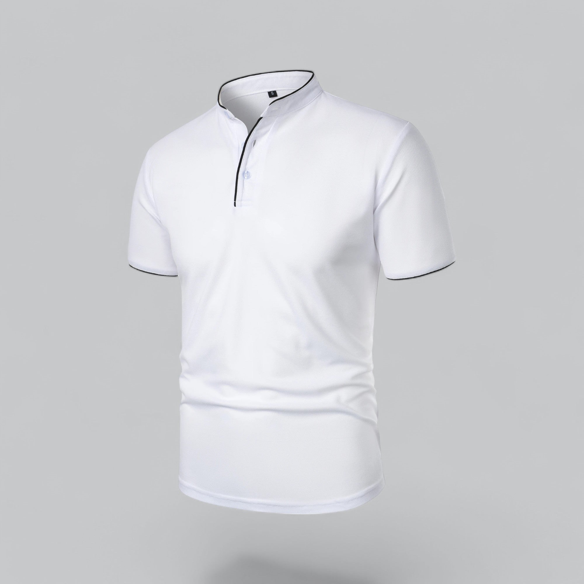 Polo à manches courtes pour homme - coupe ajustée sans col - quotidien