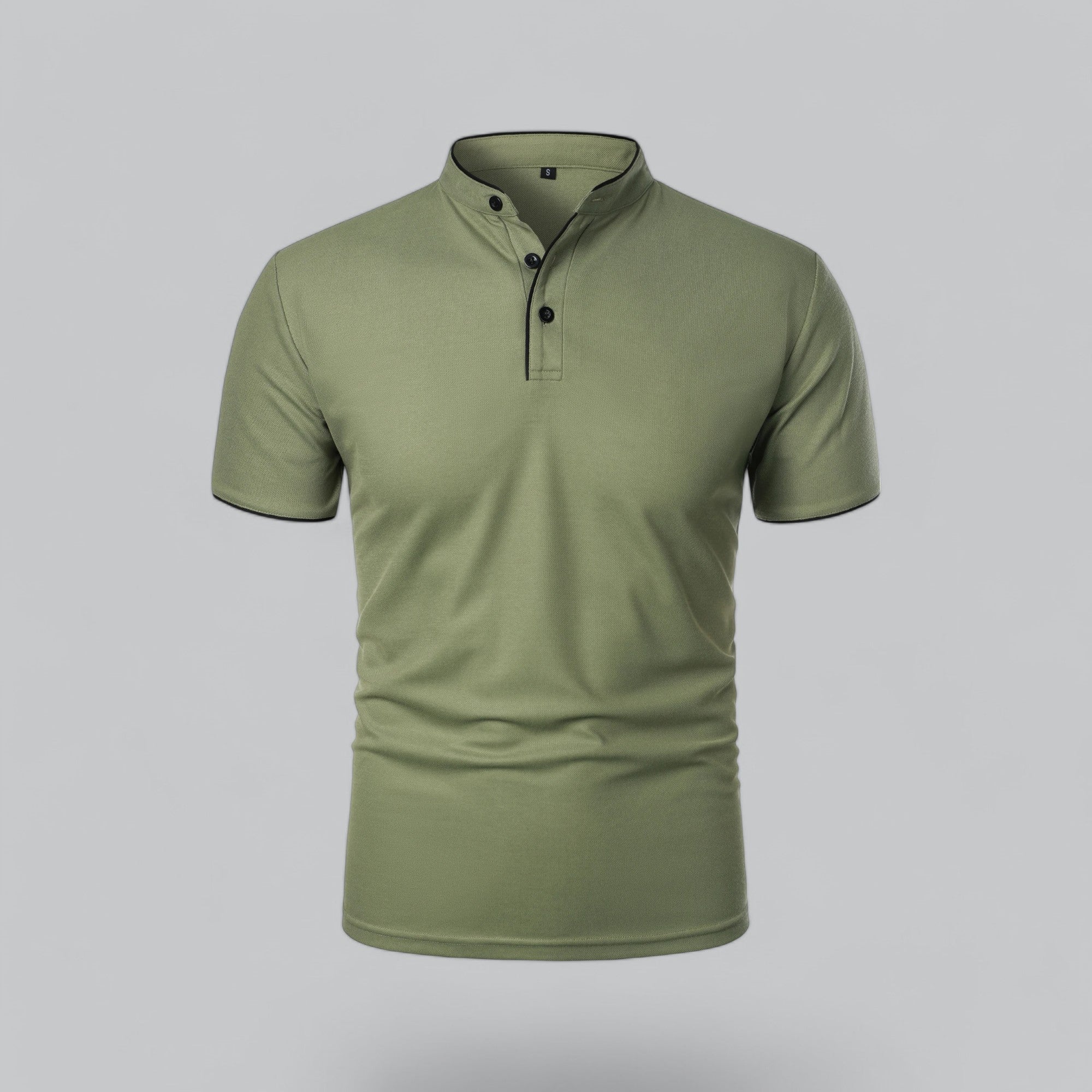 Polo à manches courtes pour homme - coupe ajustée sans col - quotidien