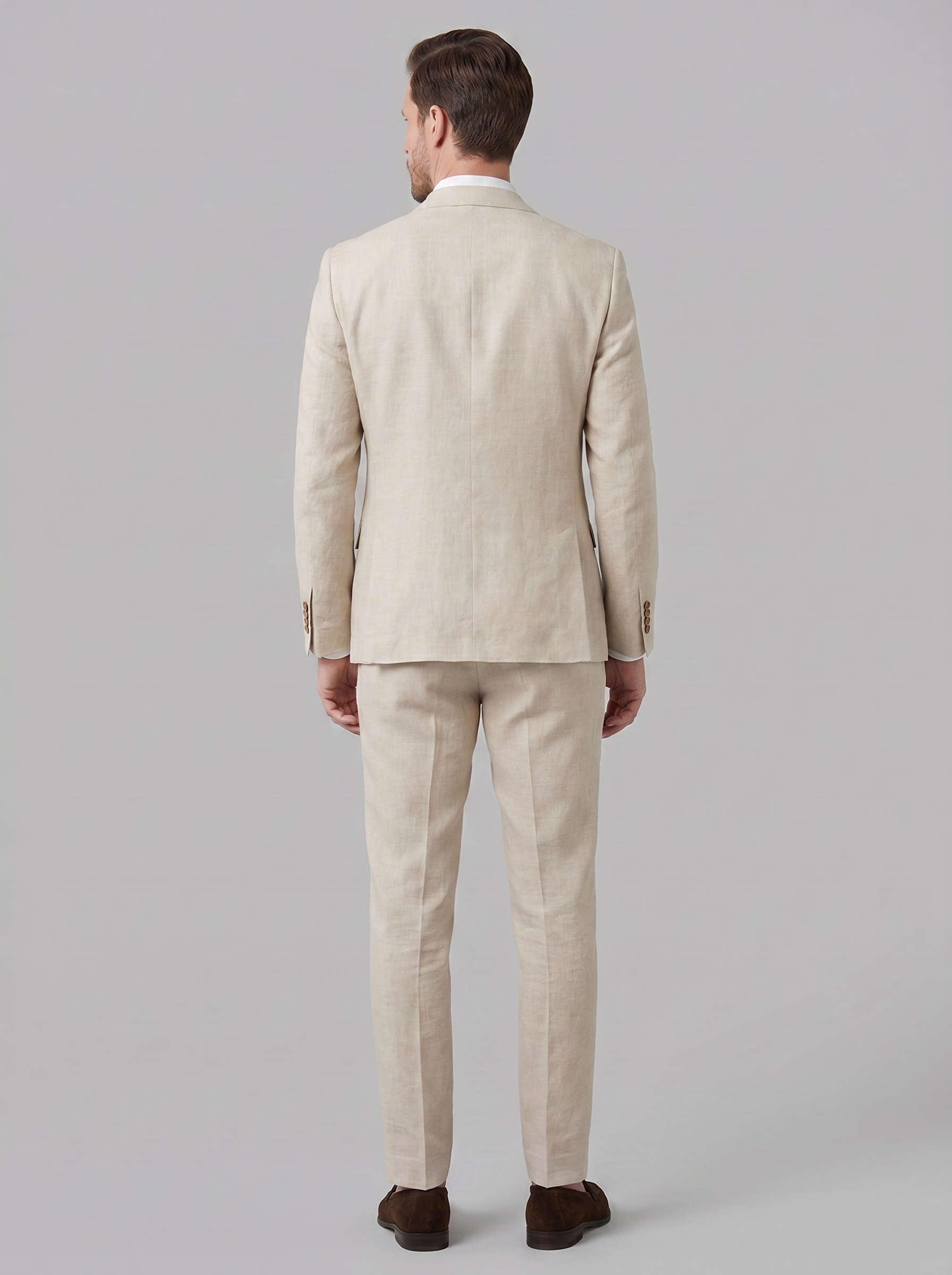 Pánský lněný oblek | slim fit oblekový komplet na svatbu