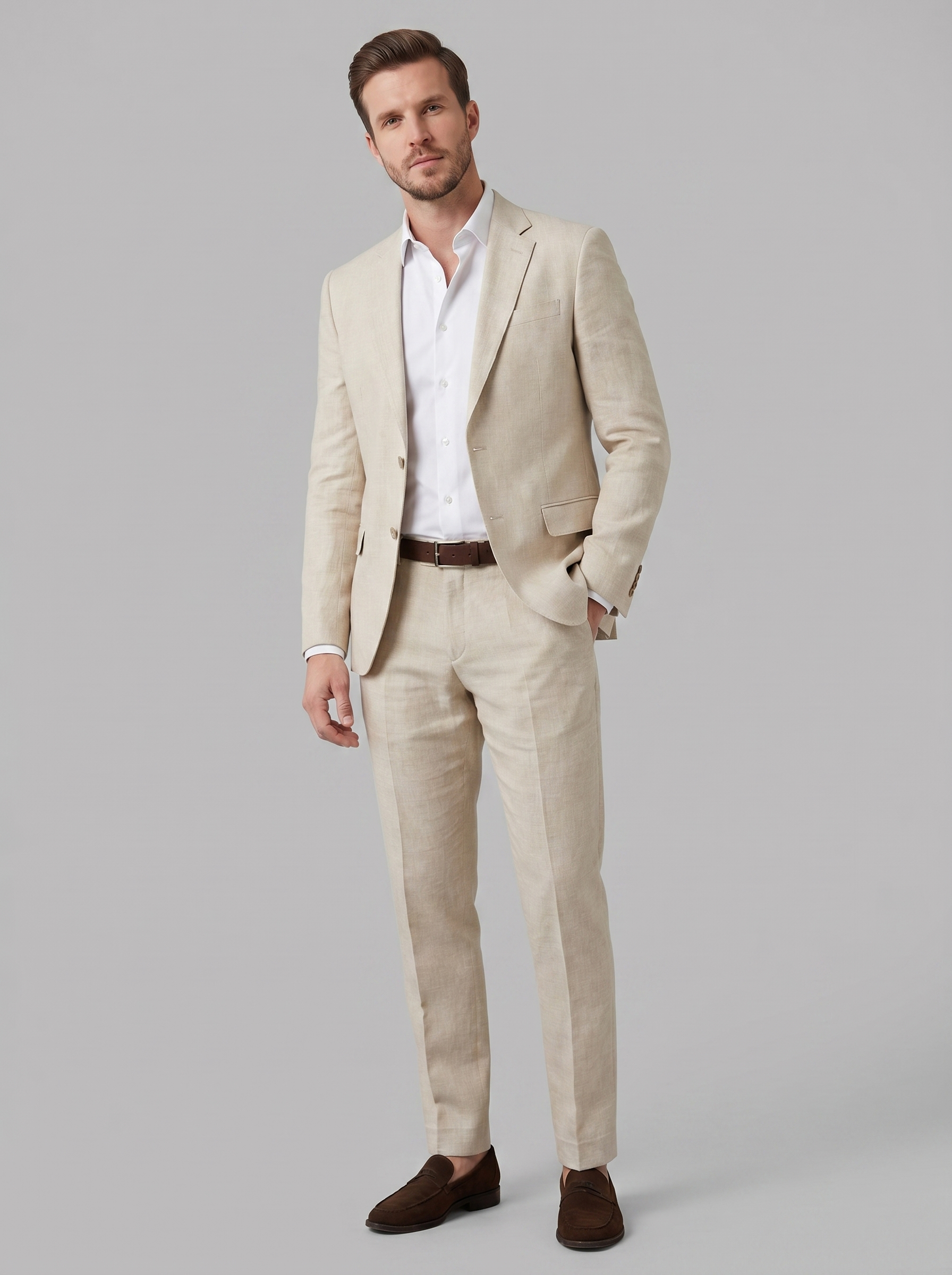 Men's linen suit | tailored suit set for wedding