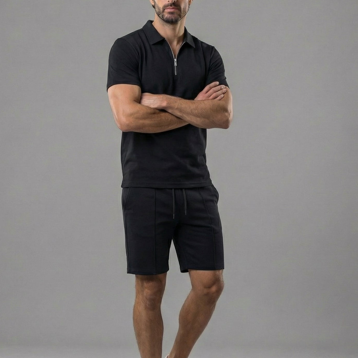 Men's polo and shorts set | casual daily cotton