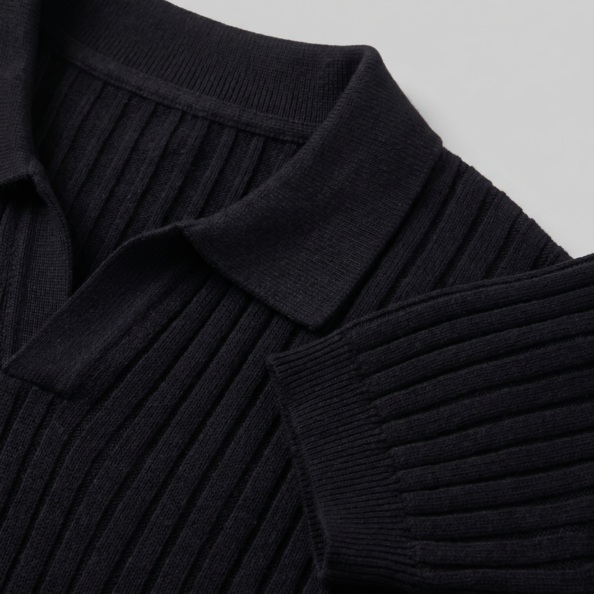 Polo en maille côtelée pour homme avec col à revers — décontracté