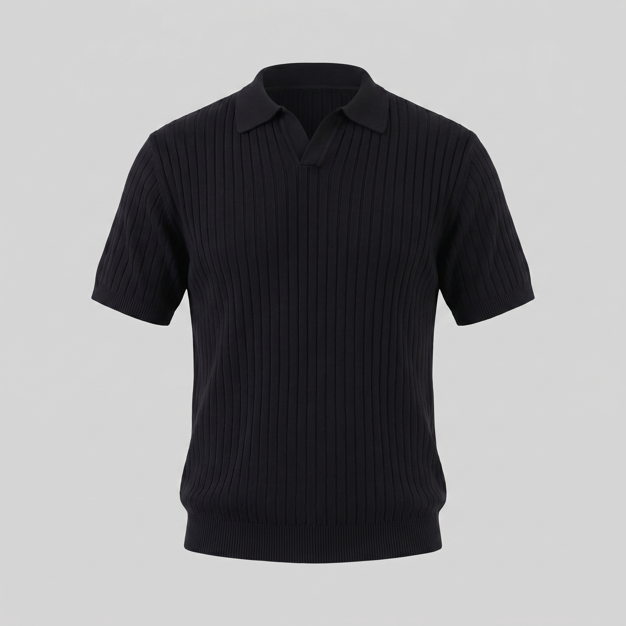 Polo en maille côtelée pour homme avec col à revers — décontracté