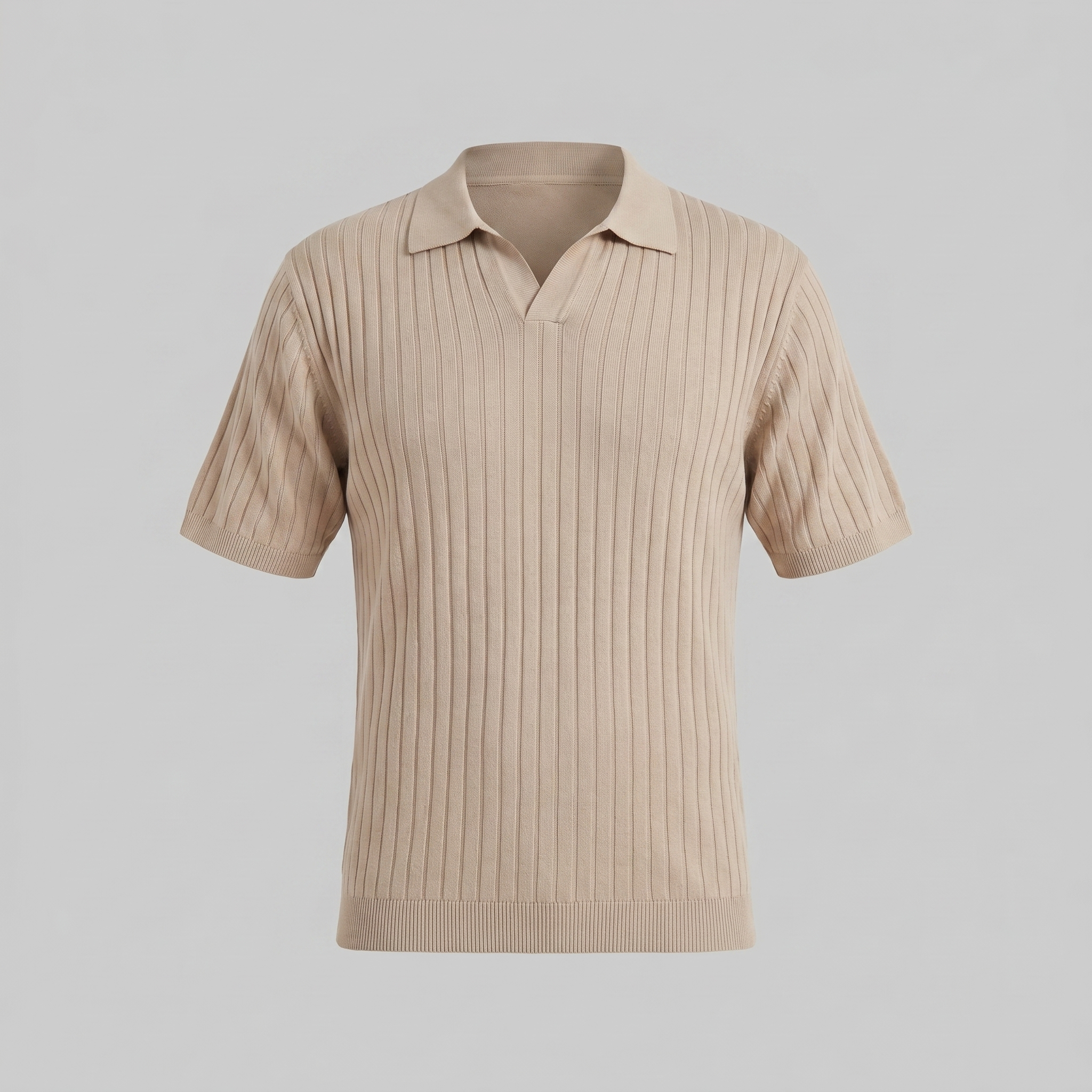 Polo en maille côtelée pour homme avec col à revers — décontracté