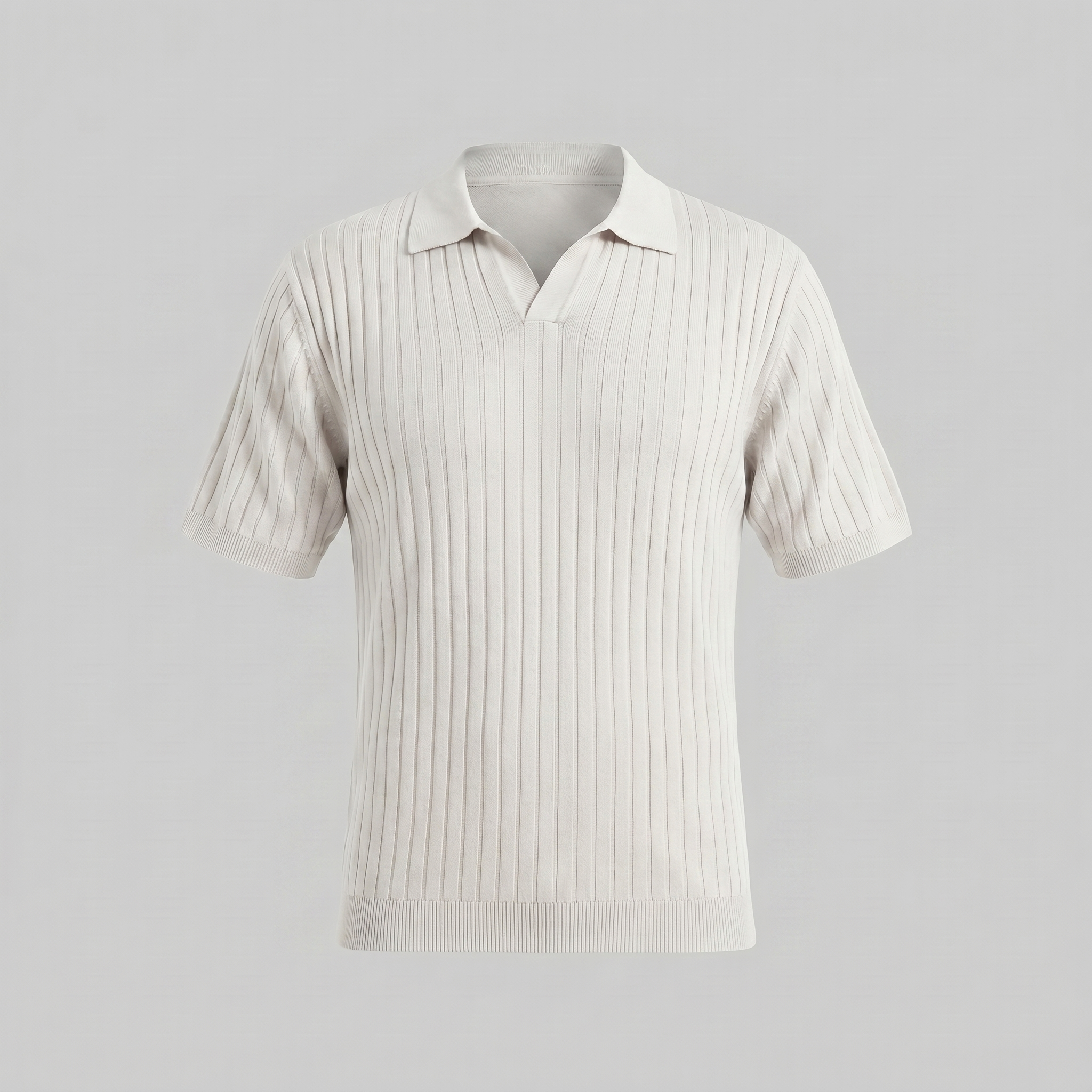 Polo en maille côtelée pour homme avec col à revers — décontracté