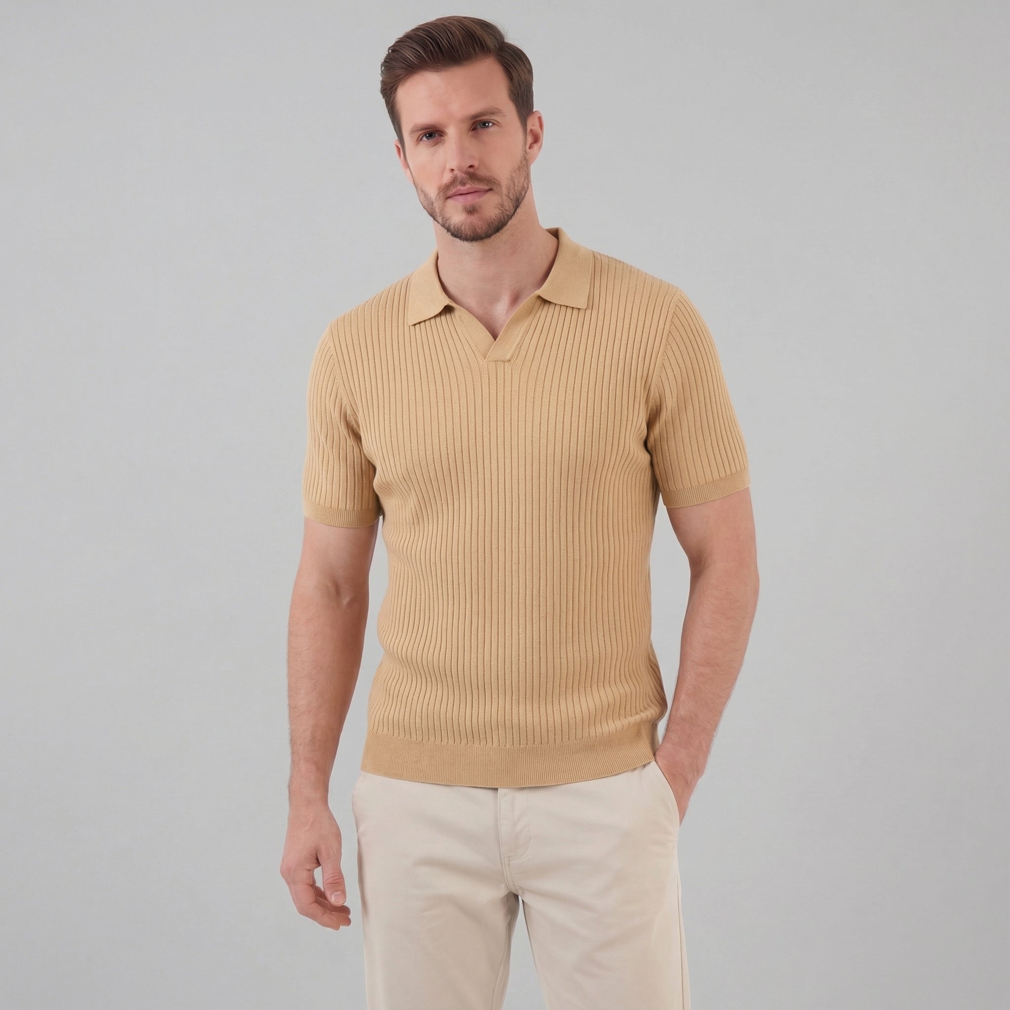 Polo en maille homme | t-shirt en coton ajusté
