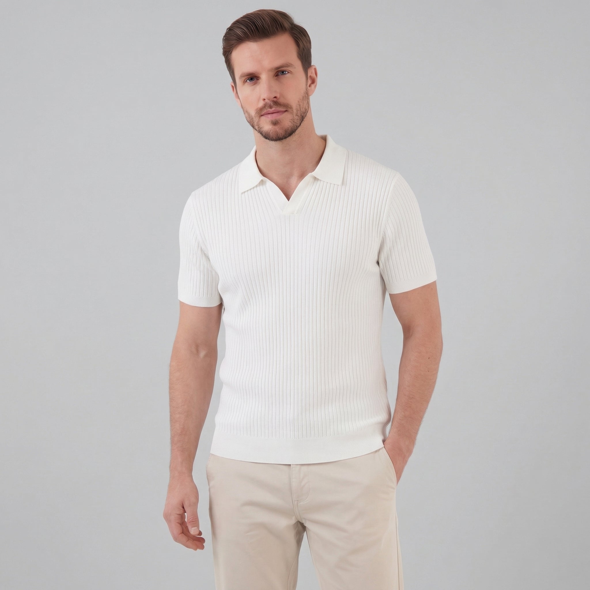 Polo en maille homme | t-shirt en coton ajusté