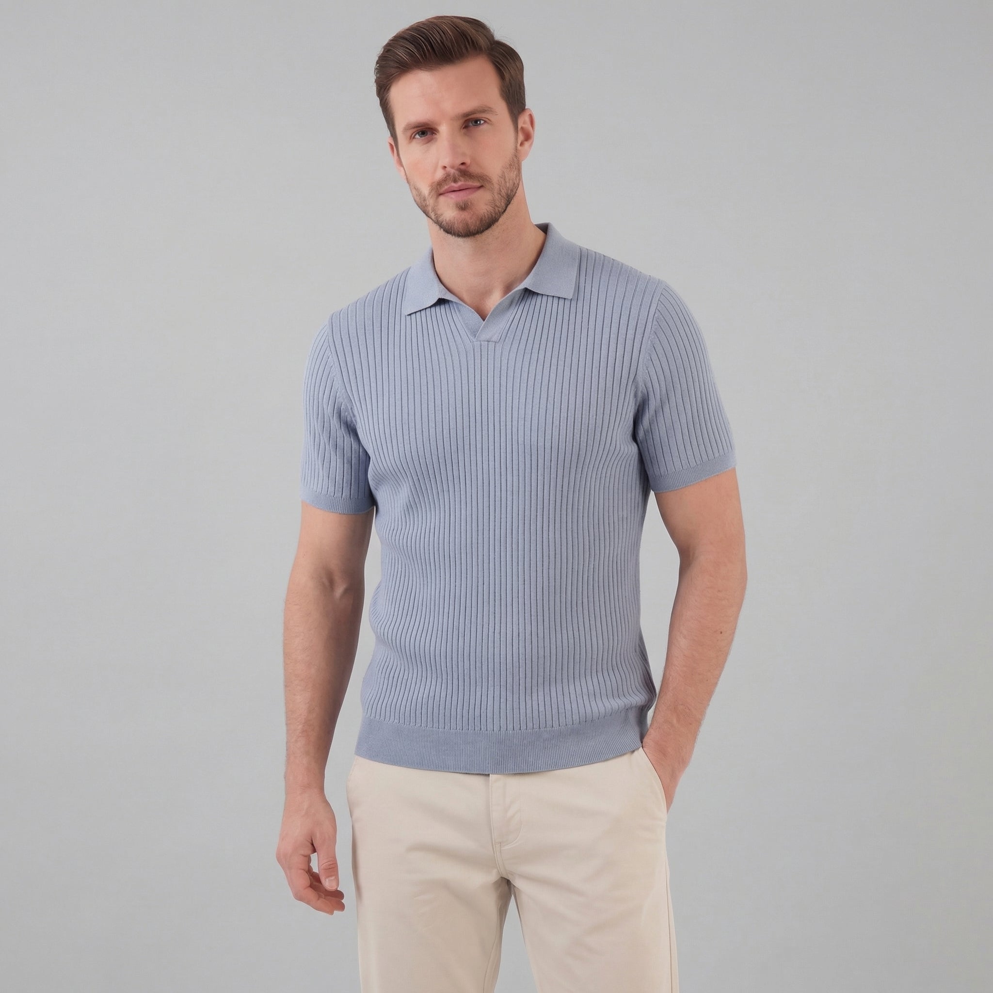 Polo en maille homme | t-shirt en coton ajusté
