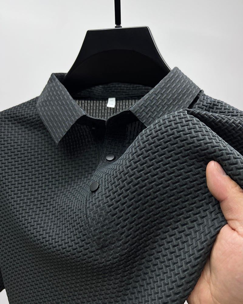 Pánské polo s mikrostrukturou a knoflíky — business casual