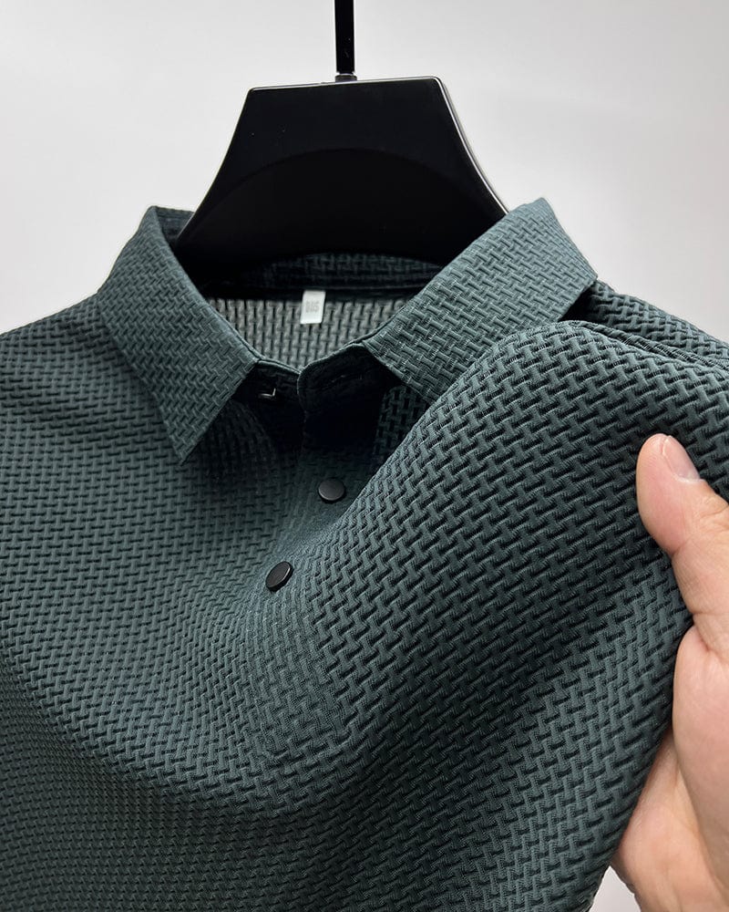 Pánské polo s mikrostrukturou a knoflíky — business casual
