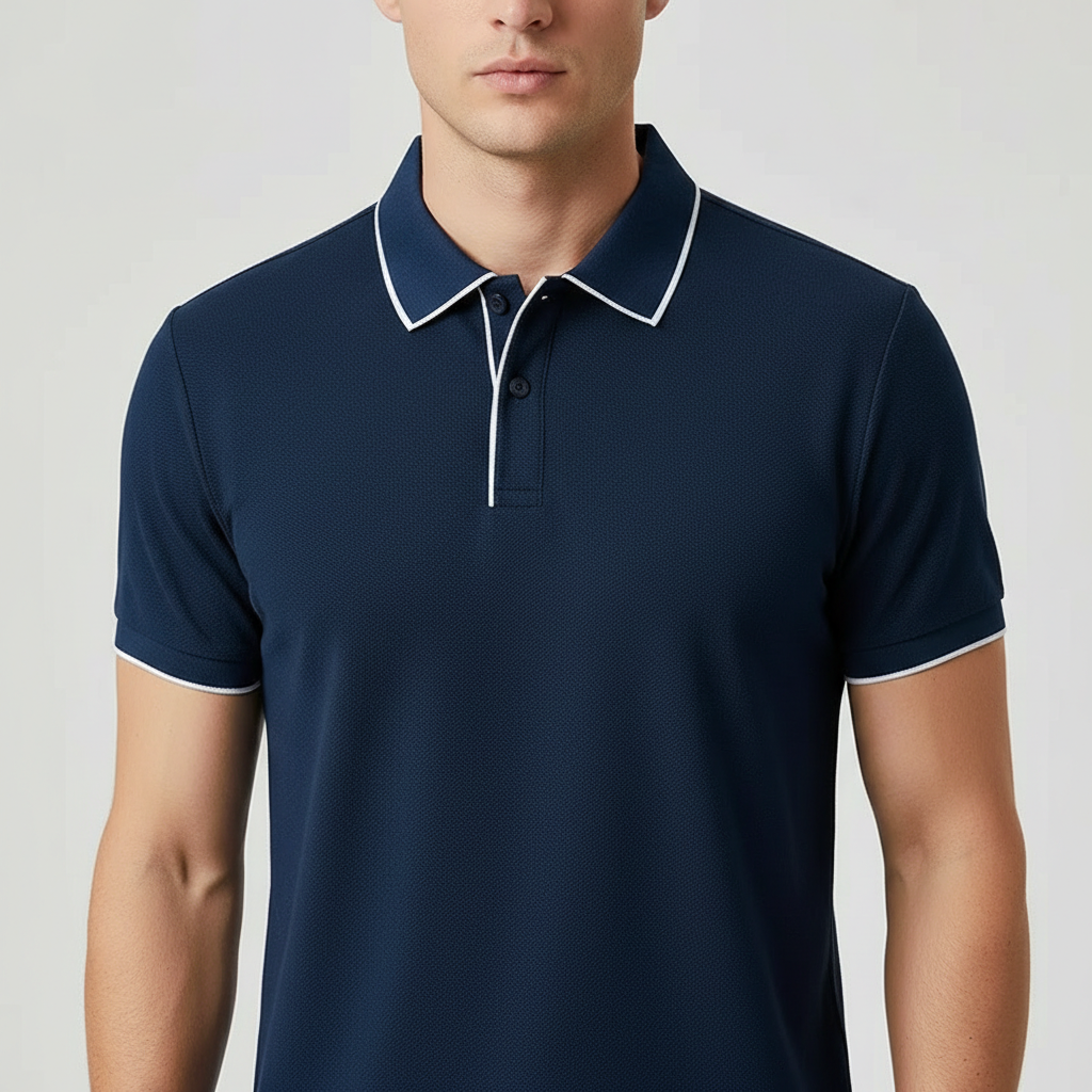 Polo de malha com textura para homem — casual