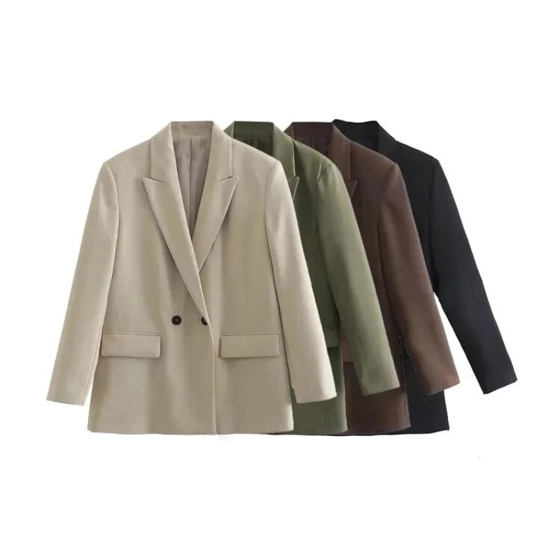 Blazer Oversize Doppiopetto dal Taglio Sartoriale per Donna