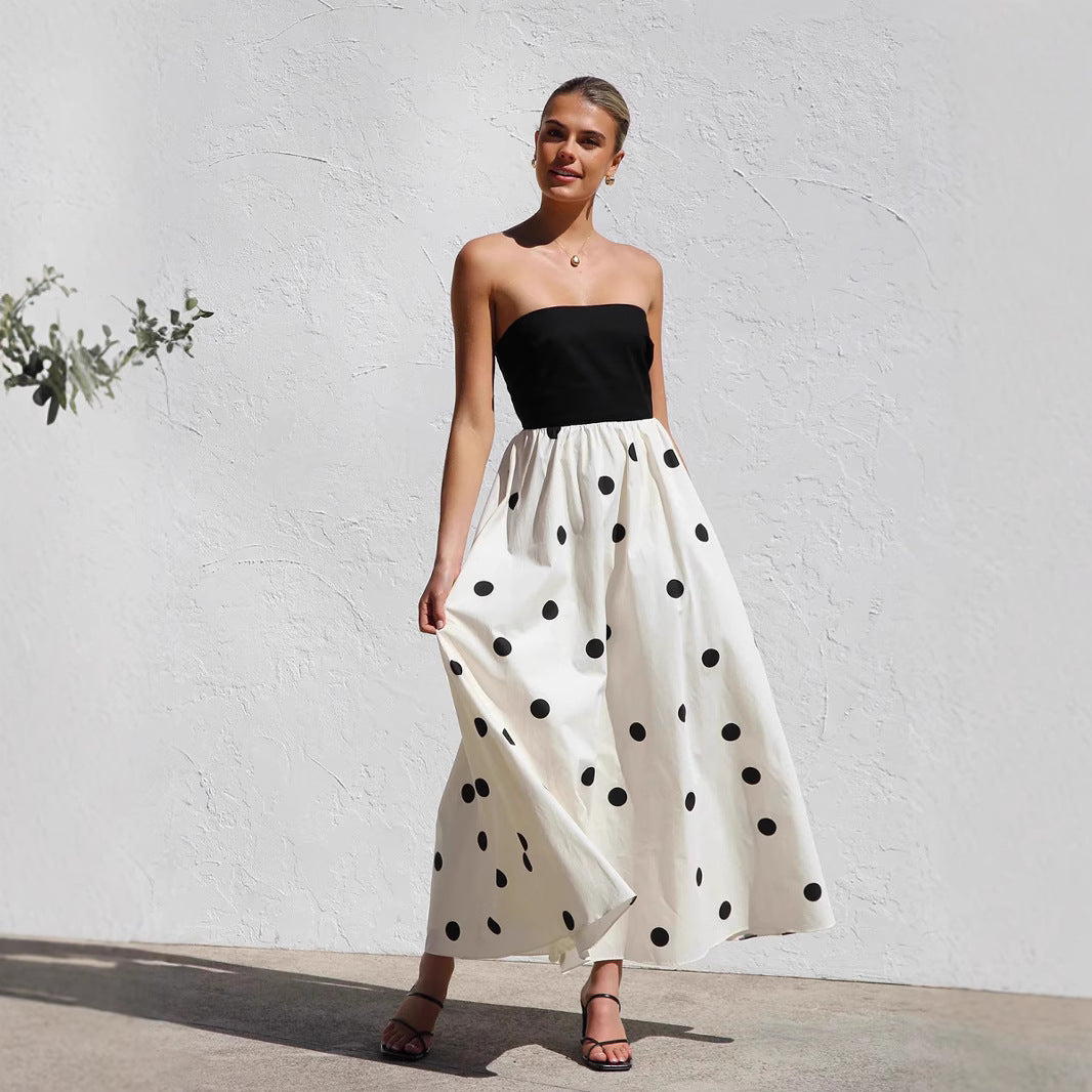 Robe bustier pour femme — mélange de coton et coupe trapèze — décontractée d'été
