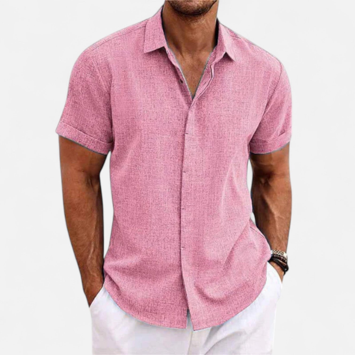 Eliaro Moda | Camisa de Lino para Hombre de Manga Corta – Frescura Natural, Estilo Atemporal