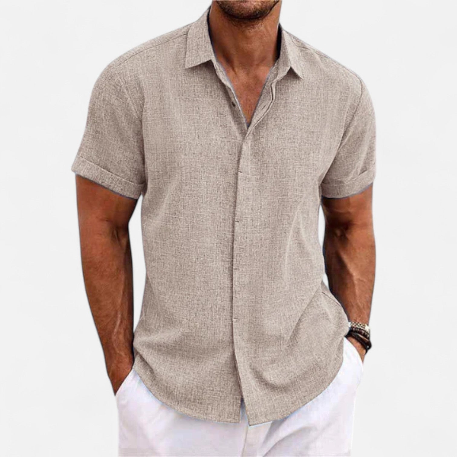 Eliaro Moda | Camisa de Lino para Hombre de Manga Corta – Frescura Natural, Estilo Atemporal