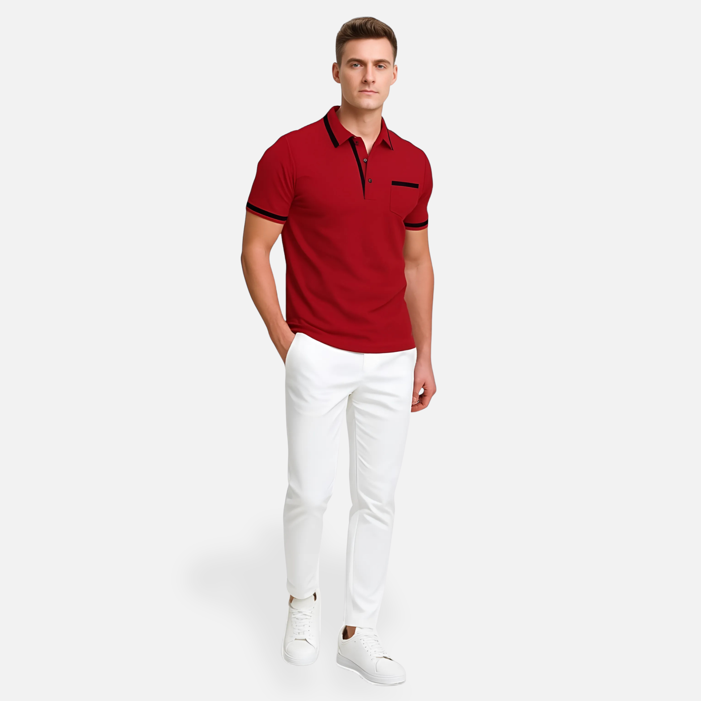 Eliaro Moda | Polo Slim Fit para Hombre – Diseño Contemporáneo con Detalles en Contraste y Silueta Ajustada