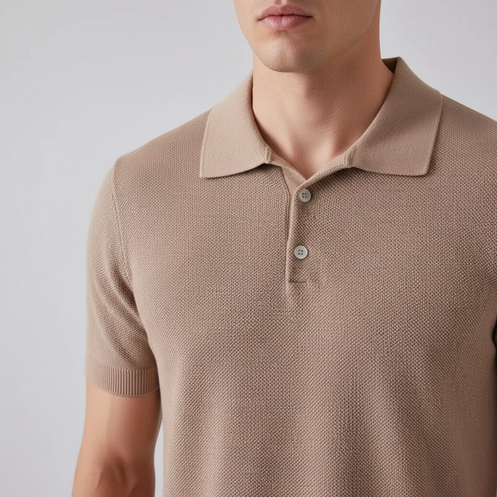 Tricou polo bărbați din bumbac cu croială croitorie — casual