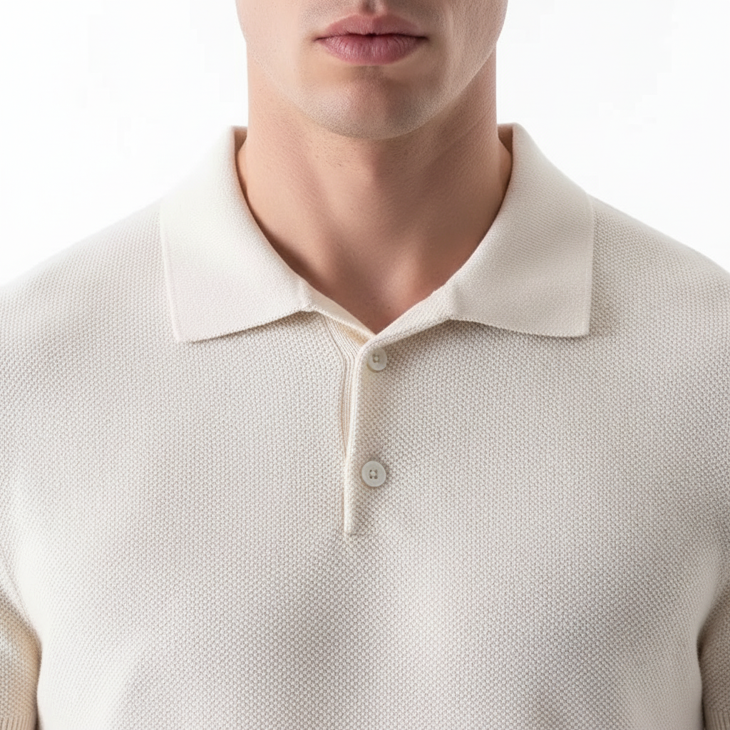 Tricou polo bărbați din bumbac cu croială croitorie — casual
