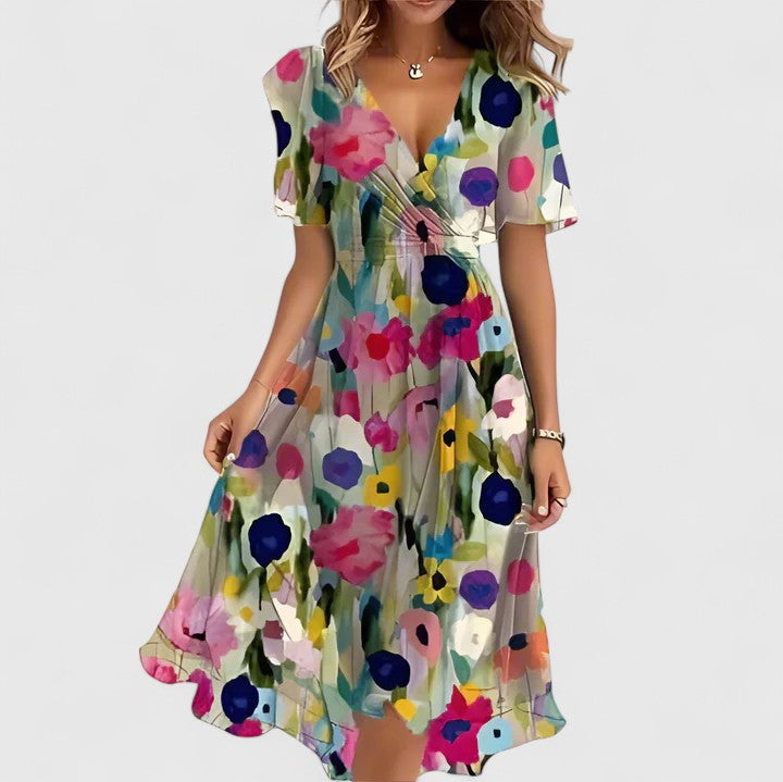 Vestito corto svasato | vestito floreale per occasioni