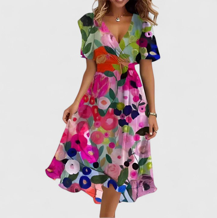 Vestito corto svasato | vestito floreale per occasioni