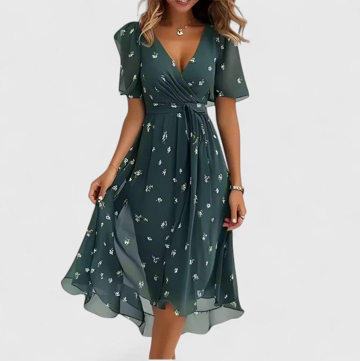 Vestito corto svasato | vestito floreale per occasioni