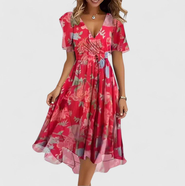 Vestito corto svasato | vestito floreale per occasioni